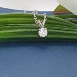 0.25 Carat (ctw) 14K White Gold Round Lab Grown White Diamond Ladies Solitaire Pendant 1/4 CT