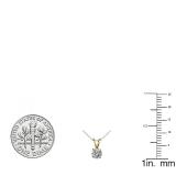 0.25 Carat (ctw) 18K Yellow Gold Round Lab Grown White Diamond Ladies Solitaire Pendant 1/4 CT