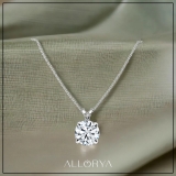 IGI Certified 2.00 Ctw Round Solitaire Lab Grown Diamond 4 Prong Pendant with 18 inch Silver Chain, 925 Sterling Silver