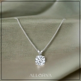 IGI Certified 1.00 Ctw Round Solitaire Lab Grown Diamond 4 Prong Pendant with 18 inch Gold Chain, 10K White Gold