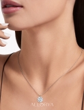 IGI Certified 1.50 Ctw Round Solitaire Lab Grown Diamond 4 Prong Pendant with 18 inch Gold Chain, 18K Rose Gold