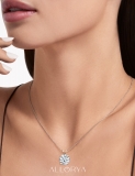 IGI Certified 3.00 Ctw Round Solitaire Lab Grown Diamond 4 Prong Pendant with 18 inch Gold Chain, 18K Rose Gold