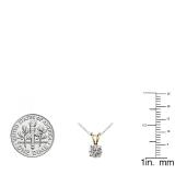 0.50 Carat (ctw) 10K Yellow Gold Round Lab Grown White Diamond Ladies Solitaire Pendant 1/2 CT