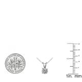 0.50 Carat (ctw) 14K White Gold Round Lab Grown White Diamond Ladies Solitaire Pendant 1/2 CT