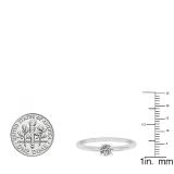 0.25 Carat (ctw) 10K White Gold Round Lab Grown White Diamond Ladies Solitaire Engagement Ring