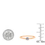 0.25 Carat (ctw) 18K Rose Gold Round Lab Grown White Diamond Ladies Solitaire Engagement Ring