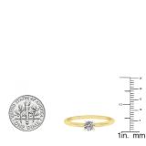 0.25 Carat (ctw) 18K Yellow Gold Round Lab Grown White Diamond Ladies Solitaire Engagement Ring