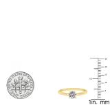 0.50 Carat (ctw) 14K Yellow Gold Round Lab Grown Diamond Ladies Solitaire Engagement Ring 1/2 CT