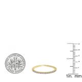 0.25 Carat (ctw) 10K Yellow Gold Round Lab Grown White Diamond Ladies Stackable Wedding Band 1/4 CT