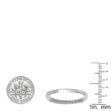 0.14 Carat (ctw) 10K White Gold Round Lab Grown White Diamond Ladies Wedding Band Ring