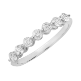 0.50 Carat (ctw) 10K White Gold Round Lab Grown Diamond Ladies 7 Stone Wedding Band Ring 1/2 CT
