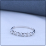 0.50 Carat (ctw) 10K White Gold Round Lab Grown Diamond Ladies 7 Stone Wedding Band Ring 1/2 CT