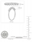 0.50 Carat (ctw) 10K White Gold Round Lab Grown Diamond Ladies 7 Stone Wedding Band Ring 1/2 CT