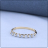 0.50 Carat (ctw) 10K Yellow Gold Round Lab Grown Diamond Ladies 7 Stone Wedding Band Ring 1/2 CT