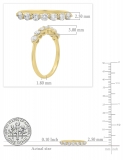 0.50 Carat (ctw) 10K Yellow Gold Round Lab Grown Diamond Ladies 7 Stone Wedding Band Ring 1/2 CT