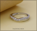 0.55 Carat (ctw) 14K White Gold Round Lab Grown Diamond Ladies Wedding Guard Contour Band 1/2 CT