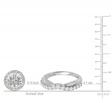 0.55 Carat (ctw) 14K White Gold Round Lab Grown Diamond Ladies Wedding Guard Contour Band 1/2 CT