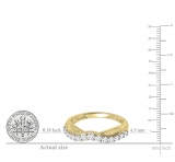 0.55 Carat (ctw) 14K Yellow Gold Round Lab Grown Diamond Ladies Wedding Guard Contour Band 1/2 CT