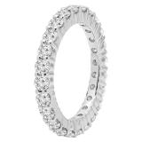 2.00 Carat (ctw) 10K White Gold Round Lab Grown Diamond Ladies Eternity Wedding Stackable Ring Band