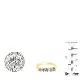 0.85 Carat (ctw) 10K Yellow Gold Round Lab Grown Diamond 5 Stone Ladies Wedding Band Ring