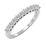 0.50 Carat (ctw) 10K White Gold Round Lab Grown White Diamond Stackable Wedding Band 1/2 CT