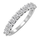 1.00 Carat (ctw) 10K White Gold Round Lab Grown White Diamond Stackable Wedding Band 1 CT