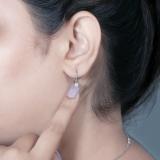 0.25 Carat (ctw) 10K White Gold Round Lab Grown White Diamond Ladies Dangling Drop Earrings 1/4 CT