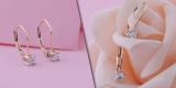 0.25 Carat (ctw) 14K Rose Gold Round Lab Grown White Diamond Ladies Dangling Drop Earrings 1/4 CT