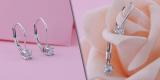 0.25 Carat (ctw) 14K White Gold Round Lab Grown White Diamond Ladies Dangling Drop Earrings 1/4 CT