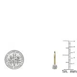 IGI CERTIFIED 0.75 Carat (ctw) 14K Yellow Gold Round Lab Grown Diamond Ladies Drop Earrings 3/4 CT