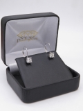1.00 Carat (ctw) 18K White Gold Round Lab Grown White Diamond Ladies Dangling Drop Earrings 1 CT