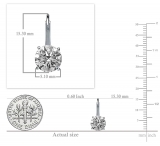 1.00 Carat (ctw) 18K White Gold Round Lab Grown White Diamond Ladies Dangling Drop Earrings 1 CT