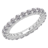 1 Carat (ctw) 14K White Gold Round Lab Grown Diamond Ladies Anniversary Wedding Band Ring
