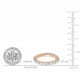1 Carat (ctw) 18K Rose Gold Round Lab Grown Diamond Ladies Anniversary Wedding Band Ring
