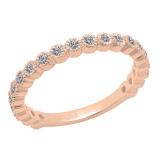 0.50 Carat (ctw) 10K Rose Gold Round Lab Grown White Diamond Stackable Wedding Eternity Band Ring
