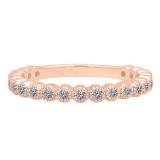 0.50 Carat (ctw) 10K Rose Gold Round Lab Grown White Diamond Stackable Wedding Eternity Band Ring