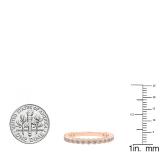 0.50 Carat (ctw) 10K Rose Gold Round Lab Grown White Diamond Stackable Wedding Eternity Band Ring