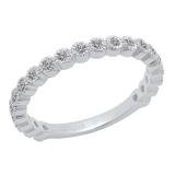 0.50 Carat (ctw) 10K White Gold Round Lab Grown White Diamond Stackable Wedding Eternity Band Ring