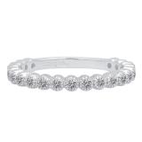 0.50 Carat (ctw) 10K White Gold Round Lab Grown White Diamond Stackable Wedding Eternity Band Ring