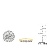 1.00 Carat (ctw) 10K Yellow Gold Round Lab Grown Diamond Ladies 5 Stone Wedding Band Ring 1 CT