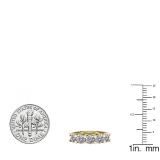 2.00 Carat (ctw) 10K Yellow Gold Round Lab Grown White Diamond Ladies 5 Stone Wedding Ring 2 CT