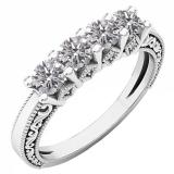 0.75 Carat (ctw) 10K White Gold Round Lab Grown Diamond Ladies Wedding Stackable Band Ring 3/4 CT