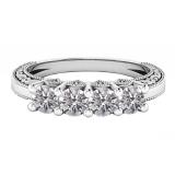 0.75 Carat (ctw) 10K White Gold Round Lab Grown Diamond Ladies Wedding Stackable Band Ring 3/4 CT