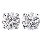 1.15 Carat (ctw) 14K White Gold Round Lab Grown White Diamond Ladies Stud Earrings 1 CT
