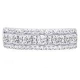 0.75 Carat (ctw) 14K White Gold Round Lab Grown Diamond Ladies Wedding Band Ring 3/4 CT