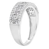 0.75 Carat (ctw) 14K White Gold Round Lab Grown Diamond Ladies Wedding Band Ring 3/4 CT