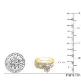 1.00 Carat (ctw) 14K Yellow Gold Round Diamond Ladies Engagement Band Ring Set 1 CT