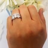 1.80 Carat (ctw) 18K White Gold Round Lab Grown Diamond Ladies Bridal Engagement Ring Set
