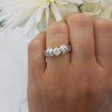 1.80 Carat (ctw) 18K White Gold Round Lab Grown Diamond Ladies Bridal Engagement Ring Set