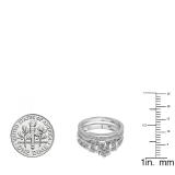 1.80 Carat (ctw) 18K White Gold Round Lab Grown Diamond Ladies Bridal Engagement Ring Set